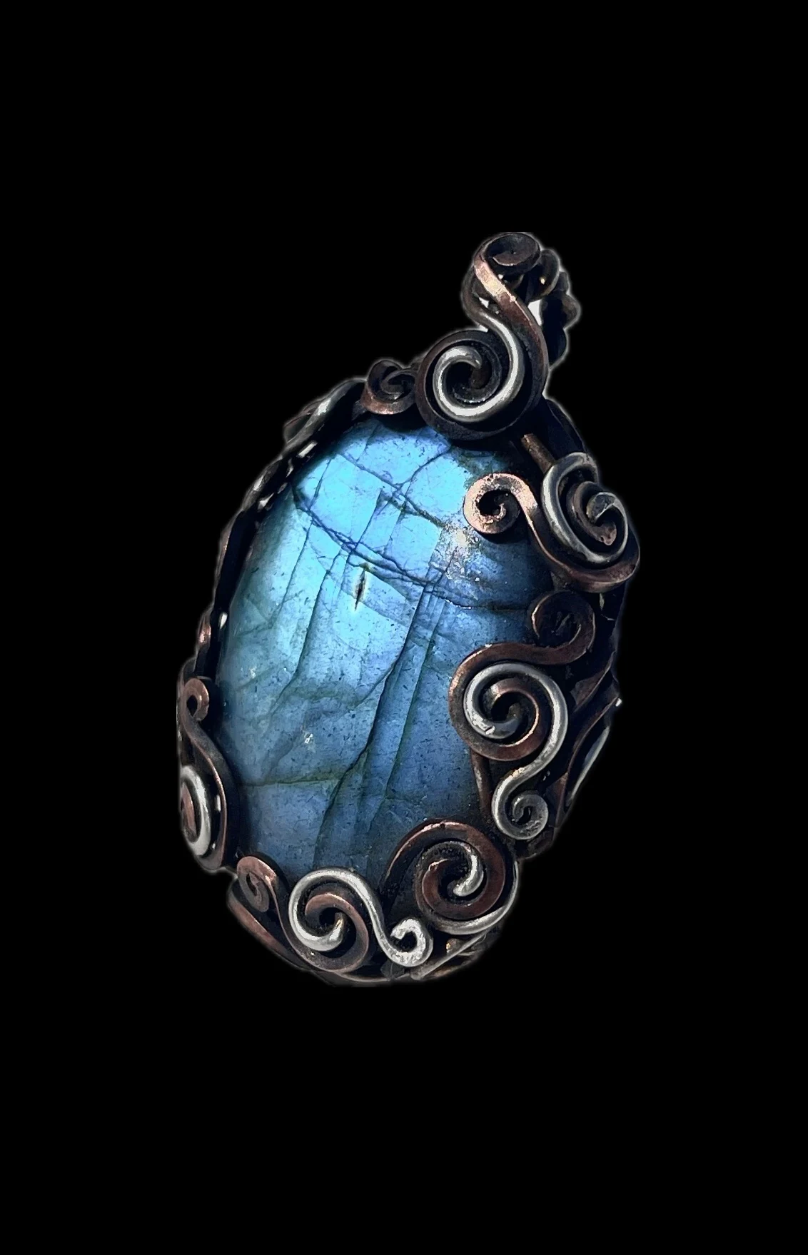 Blue stone & spirals